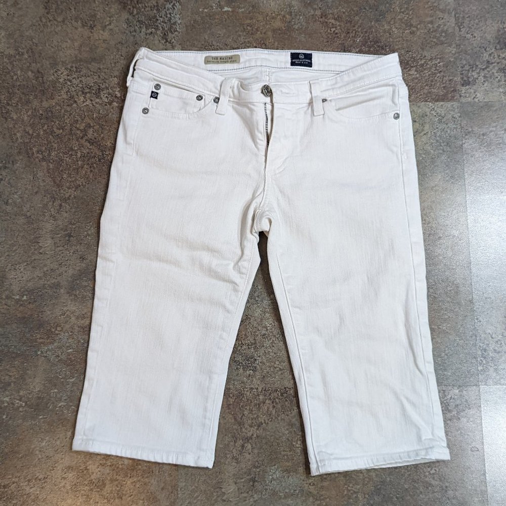 AG White Malibu Bermuda Shorts